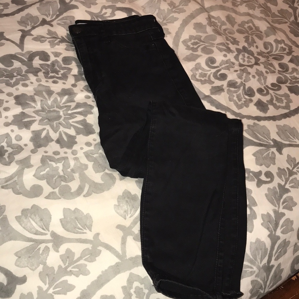 Abercrombie High Rise ankle jeans, black, size 6
